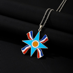Colliers pendentifs Ashur Lama Lamma en acier inoxydable avec chaîne à maillons, ornés du Lamassu ailé, divinité protectrice assyrienne, pour cadeaux - Product Image 5