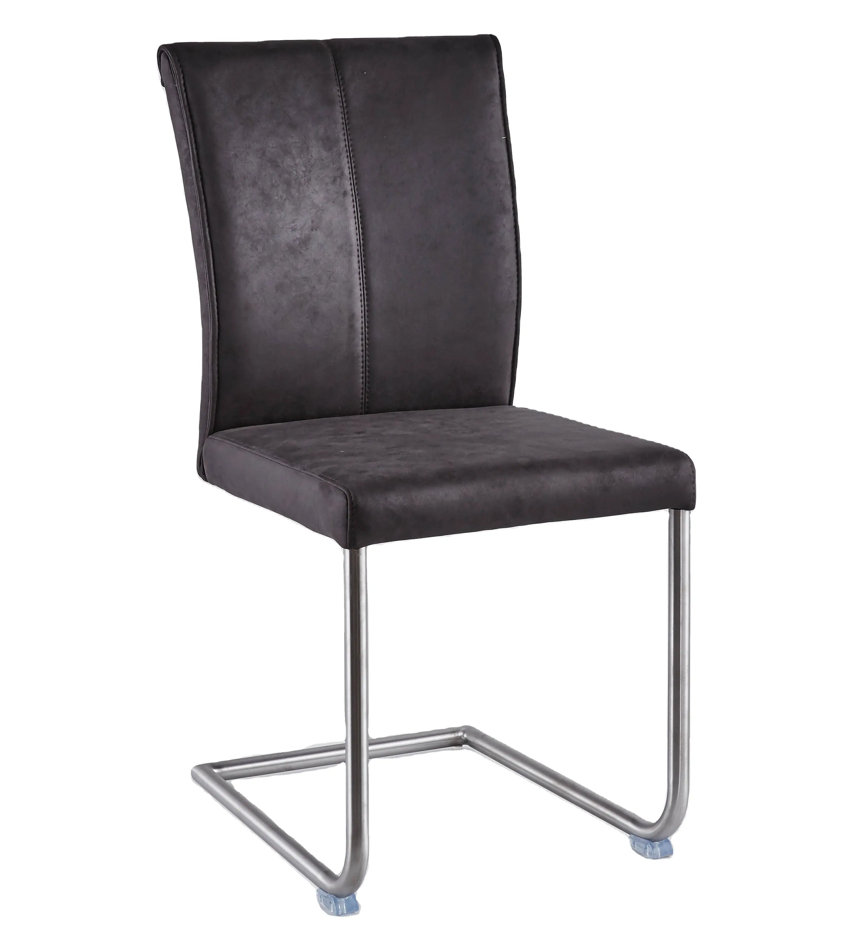 Yemek odaları için paslanmaz çelik yay şekli çerçeve PU deri yemek sandalyesi