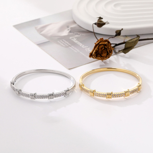 Brazaletes de Aleación de la Marca Chancy, Recomendación Clásica Más Vendida, Estilo Diario, Lujo Ligero, Personalidad Única, Chapados en Oro de 14K/18K - Product Image 4