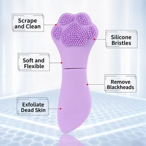 Silicone Double-Ended Blackhead Shovel - Manual Face Scrubber & Pore Cleaning Tool - Soft Exfoliating Facial <b>Brush</b> for Acne - Product Image 4