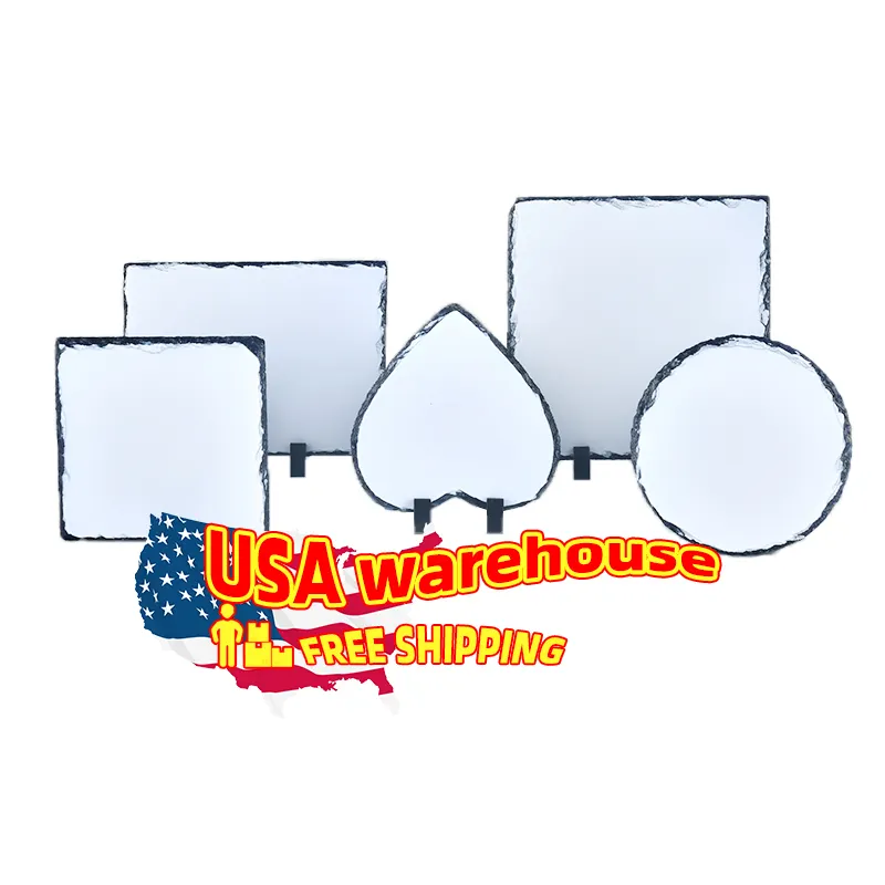 USA warehouse Wholesale sublimation blanks rock stone photo slate frame for customised printing
