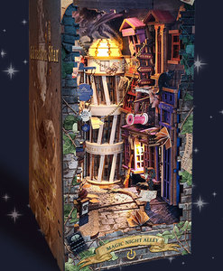 Casa de bonecas retrô de madeira para meninas, kit de bonecas em miniatura, casa de bonecas mágica para meninas