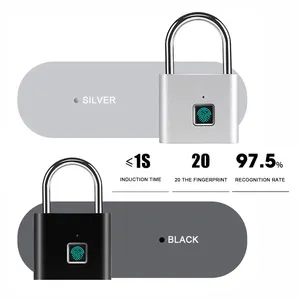 Custom Intelligent Keyless Usb High Security Zinc Alloy Stainless Steel Small Pad Lock Smart Padlock with Fingerprint
