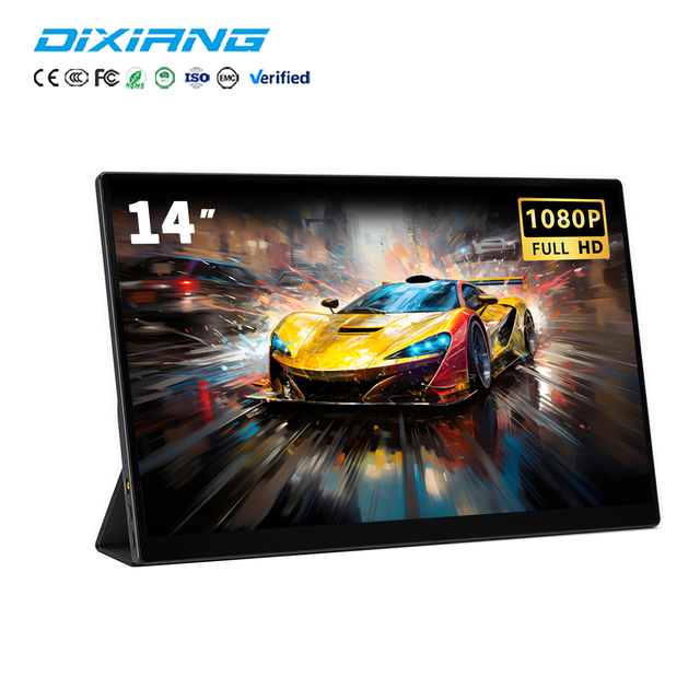 Wholesale DIXIANG 14 Inch FHD IPS Portable Monitor 1920*1080 Type-C  Built-in Speaker Travel External Laptop Screen Display