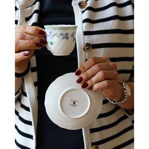 Vajilla de Porcelana Japonesa Nikko con Decoración Promenade para la Hora del Café para 12 Personas - Product Image 1