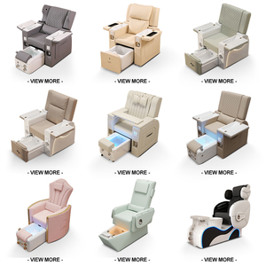 เก้าอี้นวดเท้าหรูหราสีขาวพร้อมชุดโซฟานวดจำลอง4ชุด180องศาเก้าอี้ทำเล็บมือสปา - Product Image 5