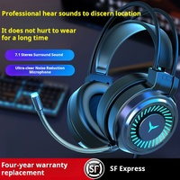 Harga pabrik G58 Pro 7.1 Headset Gaming berkabel cangkir telinga kulit On-Ear & Over-Ear dengan casing logam untuk komputer