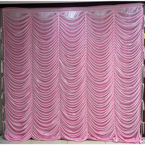 SPR su misura romantici scenografia tessuto matrimonio <span class=keywords><strong>rosa</strong></span> blu sfondo <span class=keywords><strong>tende</strong></span> per matrimoni luccicante paillettes bianco ghiaccio drappo di seta - Product Image 3