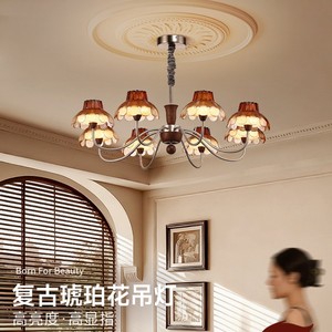 French South Sea Style Chandelier Multi Head <b>Led</b> <b>Light</b> Adjustable Chain For Living Room Bedroom Dining Room - Product Image 4