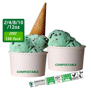 Vaso de papel biodegradable compostable, pulpa de bagazo, <span class=keywords><strong>caña</strong></span> de azúcar, 8oz, 12oz, 16oz, helado de <span class=keywords><strong>caña</strong></span> de azúcar, taza de café con tapa - Product Image 1