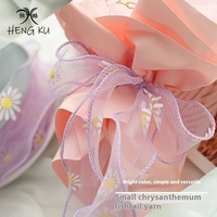 Arc en Satin coréen de haute qualité 4cm ruban de fil de queue de poisson marguerite florale Style pastoral frais pour les mariages Bouquets floraux de Noël