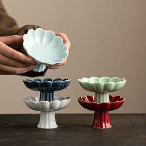 Chinese Ceramic Flower Shape Fruit Plate Mini <b>Snack</b> <b>Tray</b> Wedding Platter Luxury Retro Style Dishes - Product Image 4