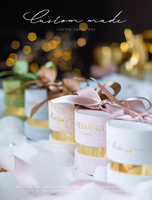Nouvelle boîte à cadeaux et à bonbons ronde en tissu velours, simple et élégante, personnalisable