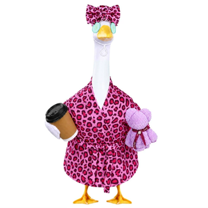 Conjunto de disfraz de leopardo de 23 pulgadas para aves de corral, adorable disfraz de leopardo para aves con decoración de taza de café, oso y pepino, y máscara para ojos. - Product Image 2