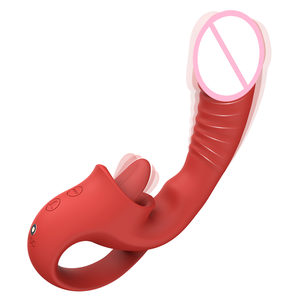 Venta caliente telescópica lengua lamiendo vibración palo G-Spot estimulador enorme diseño en forma de Rosa consoladores vibradores - Product Image 5