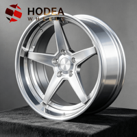 Jantes forgées 5 branches en 2 pièces à verrouillage arrière pour Ford Mustang Chevrolet Camaro, jantes polies à déport profond pour tuning routier 5*114.3 5*120