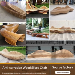 Banco de Madera Maciza para Exteriores, Asiento Irregular, Anticorrosión, Hecho a Medida, Silla de Descanso para Centro Comercial, Guangdong - Product Image 3