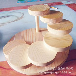 Wooden Serving <b>Tray</b> Pine Material Rotating Design Restaurant Use - Product Image 3