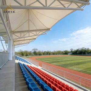 Moderne buiten sportstadion tribune overkapping PVDF spanstof membraanstructuur voor tribune schaduw - Product Image 5