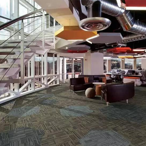 Insonorizado Nylon PVC Respaldo Dormitorio Sala de estar Decoración de piso Oficina comercial Alfombra Azulejos 50*50cm - Product Image 1