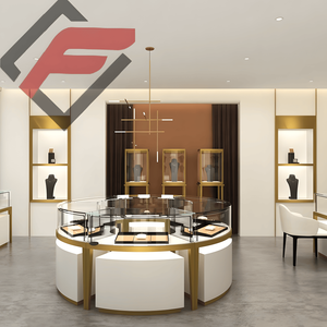 Sang trọng chất lượng cao LED Showcase cho các cửa hàng đồ trang sức tùy chỉnh kim loại kính tủ trưng bày với kệ kim loại cửa hàng truy cập - Product Image 2