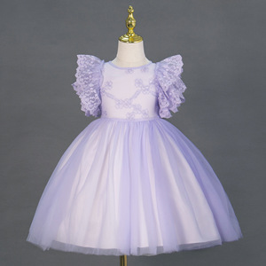 Abito da Principessa per Bambine in Stile Europeo con Pizzo e Tulle, Vestito da <span class=keywords><strong>Damigella</strong></span> per Bambine, Bestseller per Feste Familiari - Product Image 5