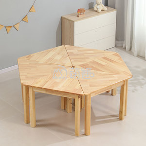 Juego de <span class=keywords><strong>Mesa</strong></span> y Sillas de Madera Hexagonales Modernas para Niños Moetry con Características de Seguridad para Muebles de Aula de Escuela y Jardín de Infancia - Product Image 3