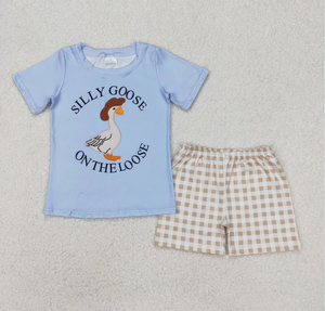 Conjunto de Túnica Floral con Bordado de Patos Locos para Bebés Niñas y Niños con Pantalones Cortos con Volantes, Ecológico - Product Image 3