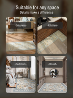 Tapis de sol en cuir écologique imperméable, résistant à l'huile, tapis de cuisine, tapis de couloir lavable, tapis d'entrée, 5 mm d'épaisseur, sur mesure
