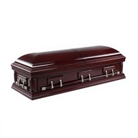 Ataúdes y Féretros Clásicos Artesanales de Calidad Superior a Bajo Precio, Estilo Americano, Ataúdes Funerarios de Madera Maciza con Acabado Brillante