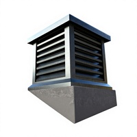 Capot de cheminée carré en alliage d'aluminium pour villa, à persiennes, étanche à la pluie, pour ventilation de fumée et évacuation, avec prévention du reflux, Modèle Guangzhou