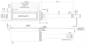 Panel layar OLED 2,08 inci 256x64 kabel panjang warna putih 16 abu-abu QG-5664GSWHG14 Antarmuka SPI panel OLED - Product Image 4
