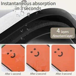 Tapis de protection pour robinet de cuisine en boue de diatomées imprimée, tapis de lavabo de salle de bain super absorbant, tapis de drainage antidérapant, écologique, protection anti-éclaboussures pour comptoir - Product Image 5