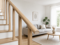 Rampe en bois pré-routée, ajustement direct pour balustrade, fabricant de rampes d'escalier