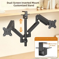 Soporte Ergonómico para Monitor con Doble Resorte de Gas, Ajustable en Altura, para Monitores de 19, 21, 25, 27 y 32 Pulgadas