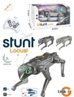 MILI Juguete Mecánico de Control Remoto 2.4G, Locustino Eléctrico de Plástico con Música, Luces LED Verdes, Interactivo, Alcance de 30m