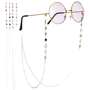 <span class=keywords><strong>Cadena</strong></span> de <span class=keywords><strong>gafas</strong></span> de sol de oro de moda personalizada con cuentas de cristal perlado <span class=keywords><strong>gafas</strong></span> de lectura accesorios para el cuello - Product Image 1