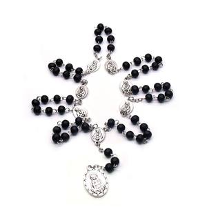 Novedoso Collar Rosario <span class=keywords><strong>de</strong></span> los Siete Dolores <span class=keywords><strong>de</strong></span> la Virgen María con Cuentas <span class=keywords><strong>de</strong></span> Madera Bañado en Plata para Oración Cristiana Católica por Sublimación - Product Image 4