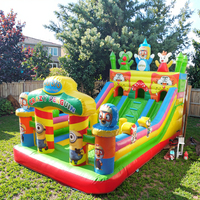 Château gonflable écologique en PVC avec toboggan pour 20 enfants, idéal pour la location commerciale et les fêtes en extérieur