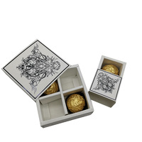 Boîte à bonbons en carton à 4 cavités coulissantes, boîtes de chocolat à bonbons de taille personnalisée, boîtes à chocolat avec séparateurs