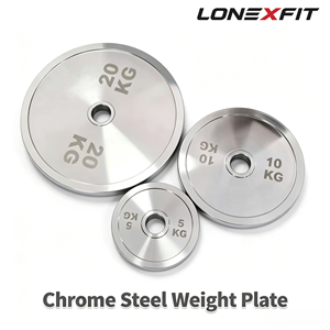 Disco de Pesas Calibrado de Acero Cromado 5-25kg, Pulido Espejo, Electrochapado, para Barra con Orificio de 2 Pulgadas, Acero de Precisión, OEM para Gimnasio - Product Image 1
