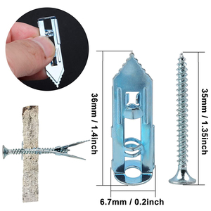 Ancrages métalliques pour plaques de plâtre avec vis à tête fraisée, auto-perceurs, fixations murales pour cloisons sèches - Product Image 4