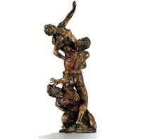 Jardin Cuivre Nu Rape de la Sabine Femmes Bronze Figure Mythique