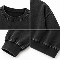 Sweat-shirt oversize délavé à l'acide, col rond, imprimé graphique, lourd, personnalisable avec logo, en coton, unisexe, streetwear, vente en gros