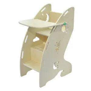 כיסא האכלה רב תכליתית גן ילדים בגיל הרך עץ טיפוס אימון כיסא האכלה תינוק