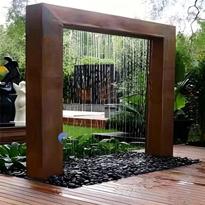 Stainless Steel Freestanding LED Rain Curtain Water Fountain For Villa Pool Garden - Product Image 5