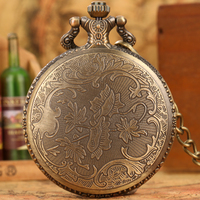 Vintage Bronze Stempunk Métal Pendentif Jack Et Sally Collier Horloge Montre De Poche Avec Chaîne