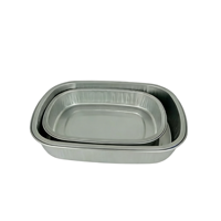 Conteneur alimentaire rectangulaire en aluminium de 1500 ml, certifié ISO, avec film d'étanchéité en PET moulé en pulpe, recyclable, de qualité alimentaire
