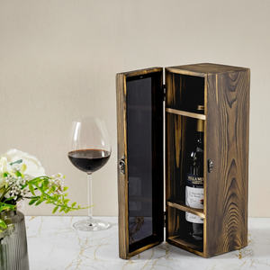 Modern Handmade Customizable Square Wooden Wine Whiskey Gift Box for Crafts - Product Image 2
