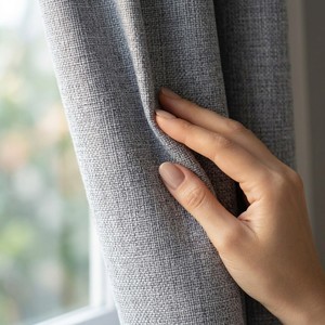 Tissu d'ameublement en lin 100% lin, motif floral tissé, maille très légère, filtrant la lumière, respirant, moderne et minimaliste pour - Product Image 2